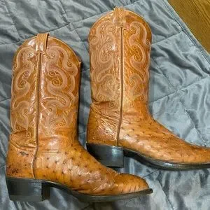 Tony Lama | Shoes | Vintage Ostrich Tony Lama Cowboy Boots  display picture 2